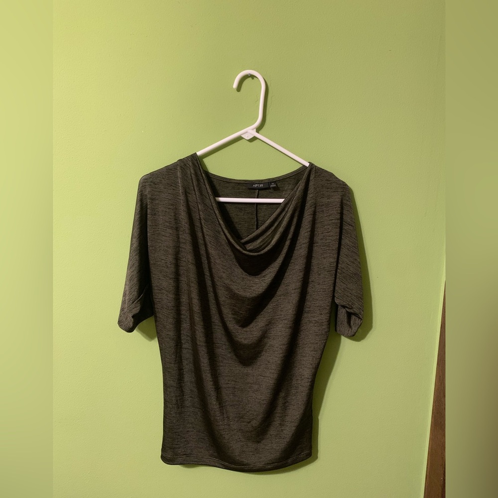 Apt. 9 Green Drape Neck Blouse